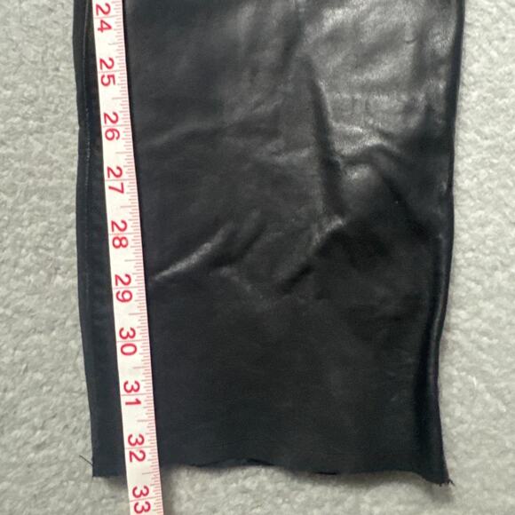 Vtg Leather Pants Michael Hoban North Beach Womens 5 Pckt Black Sz 7/8 Glamrock - Picture 6 of 11